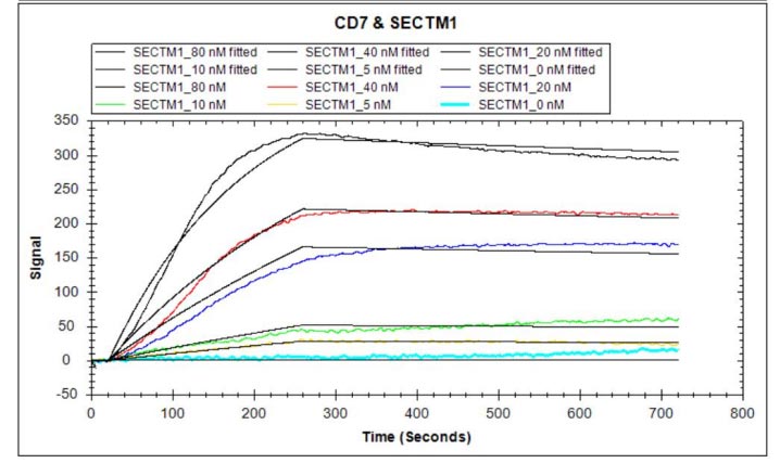 Анализ связывания CD7 и SECTM1 методом LSPR